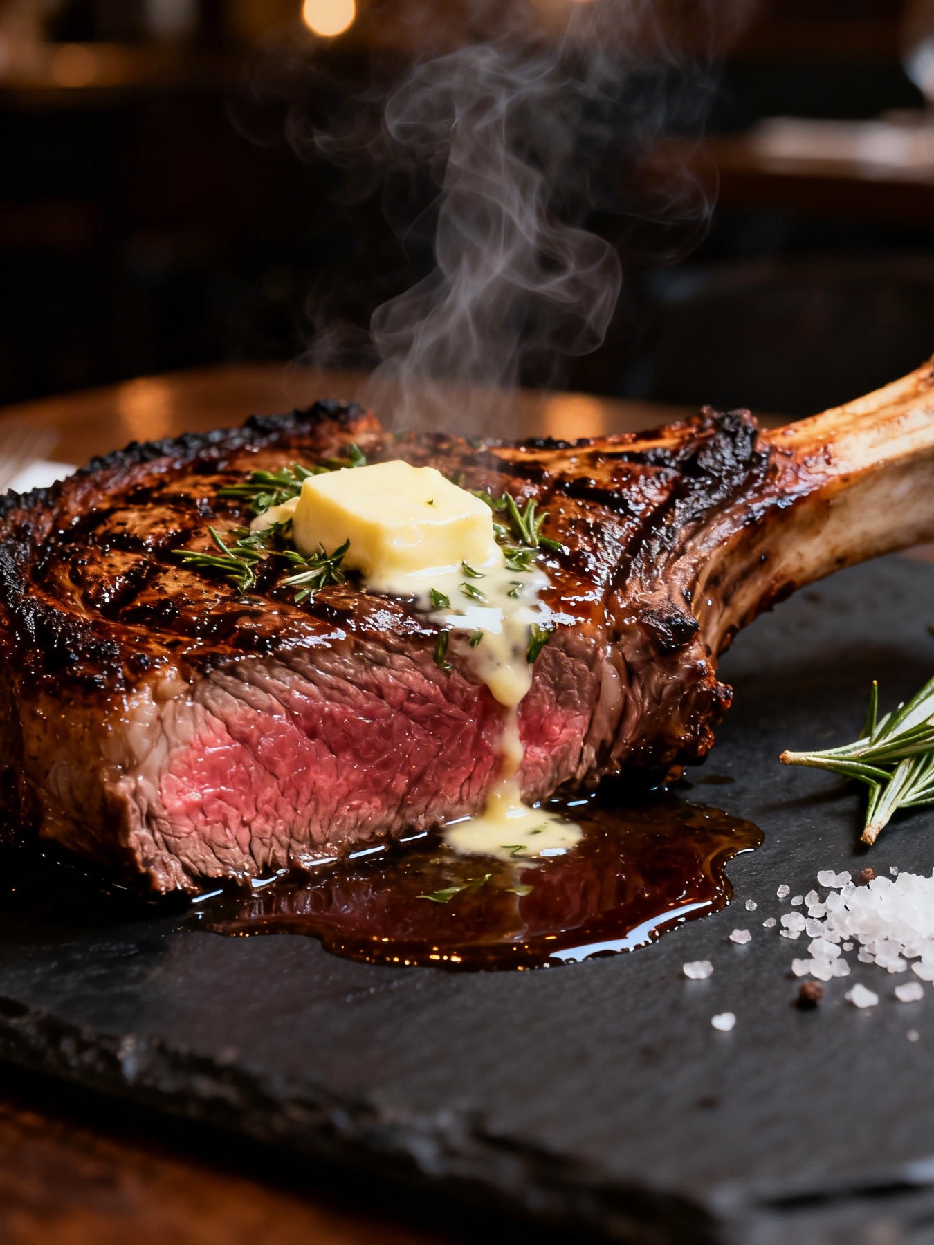 Wagyu on volcanic lava stone