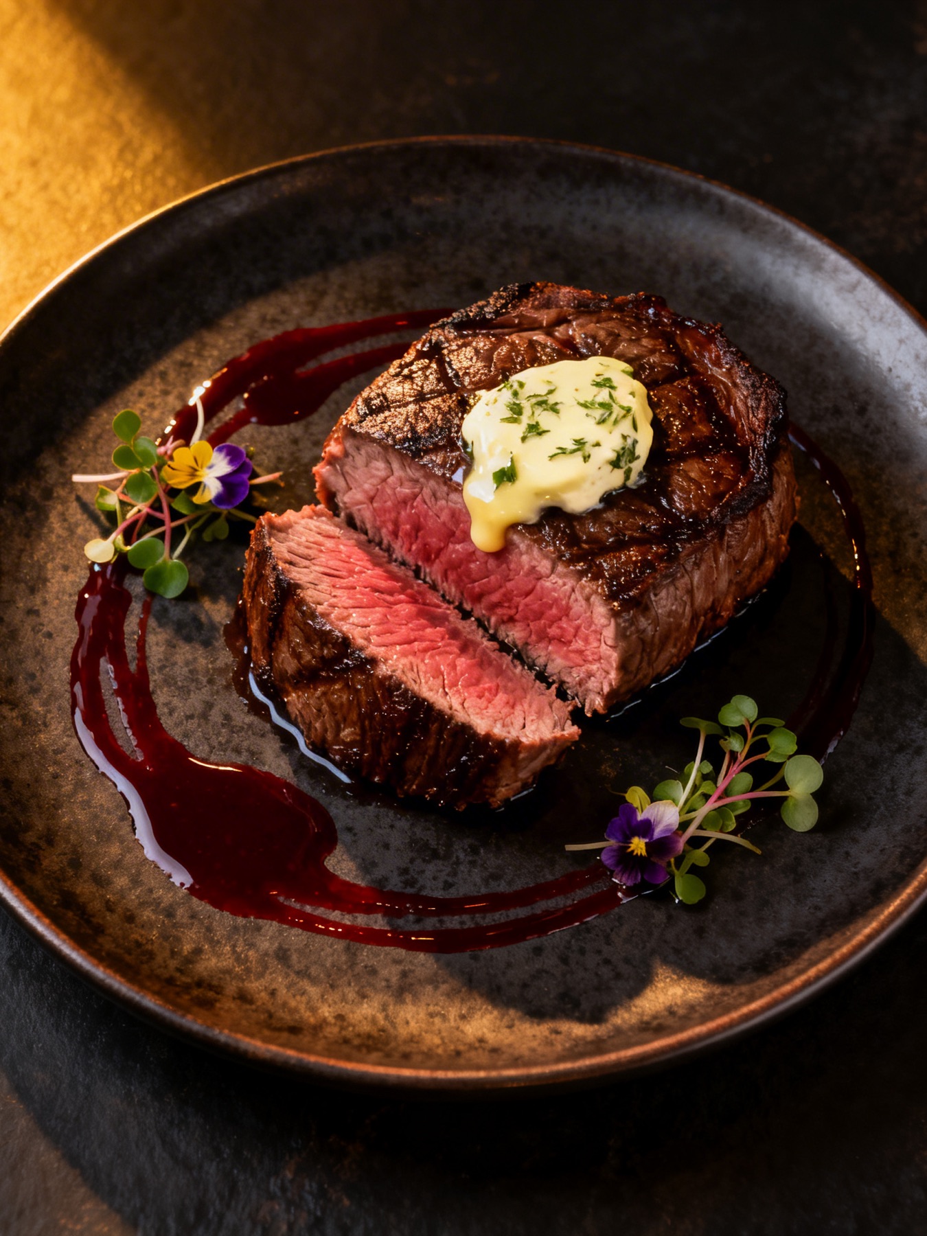 Wagyu Ribeye on volcanic stone
